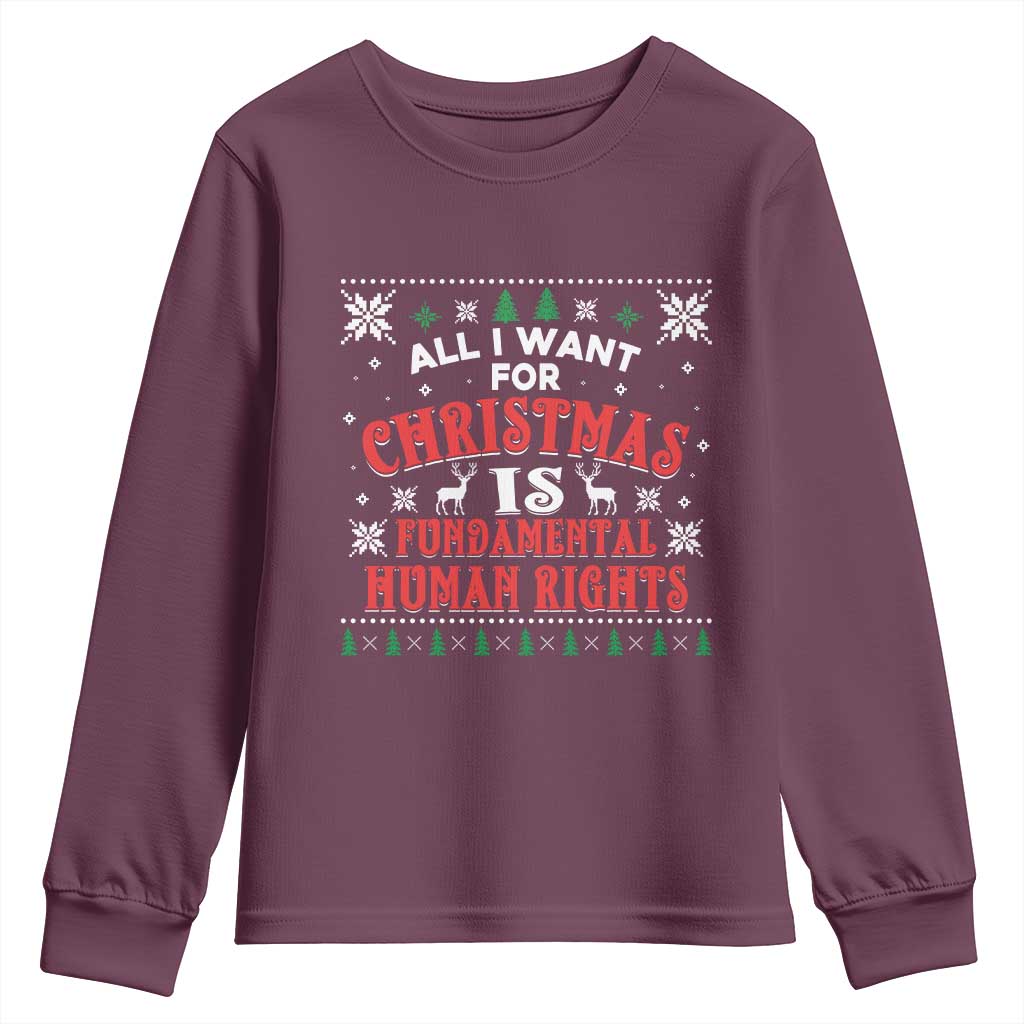 Christmas Gift For Fundamental Human Rights Supporters Youth Sweatshirt - Wonder Print Shop