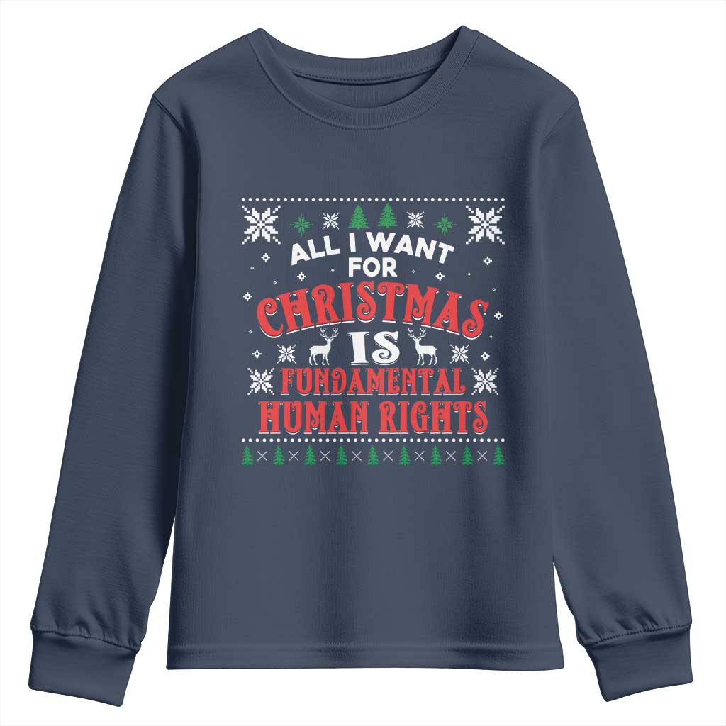Christmas Gift For Fundamental Human Rights Supporters Youth Sweatshirt - Wonder Print Shop
