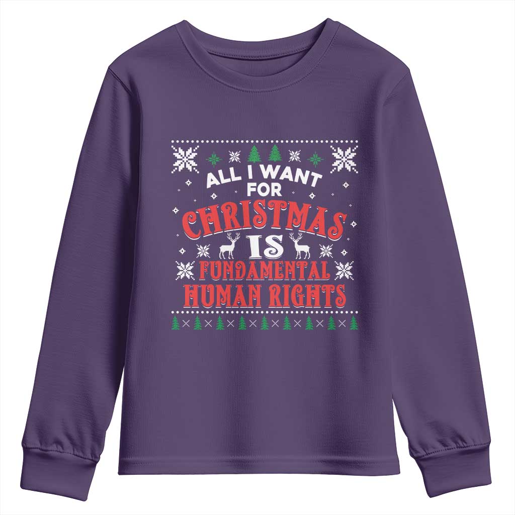 Christmas Gift For Fundamental Human Rights Supporters Youth Sweatshirt - Wonder Print Shop