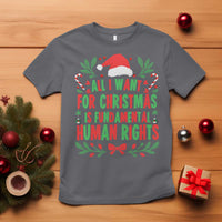 All I Want For Christmas Is Fundamental Human Rights T Shirt Pro Democracy Xmas Gift - Wonder Print Shop