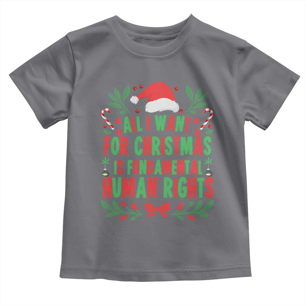All I Want For Christmas Is Fundamental Human Rights Toddler T Shirt Pro Democracy Xmas Gift - Wonder Print Shop