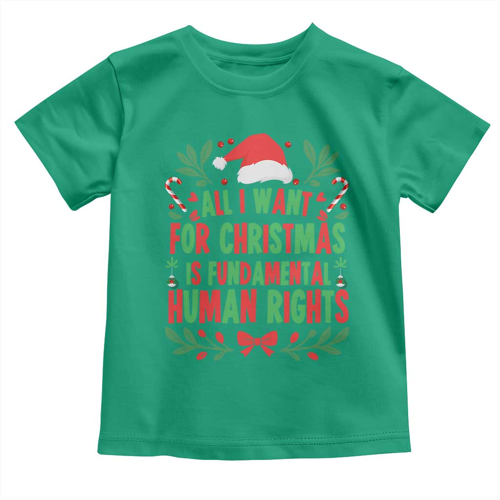 All I Want For Christmas Is Fundamental Human Rights Toddler T Shirt Pro Democracy Xmas Gift - Wonder Print Shop