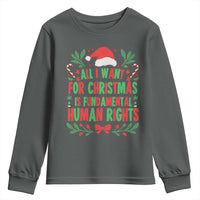 All I Want For Christmas Is Fundamental Human Rights Youth Sweatshirt Pro Democracy Xmas Gift - Wonder Print Shop