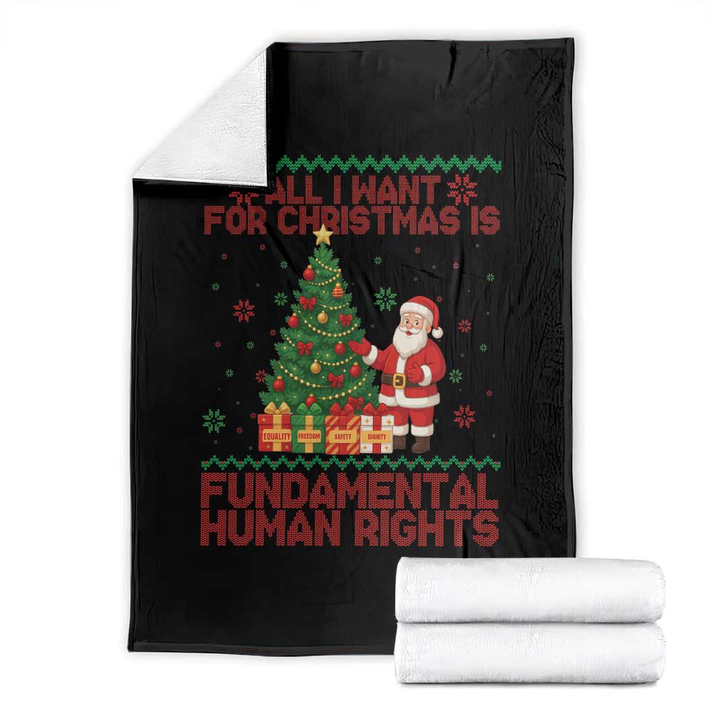 All I Want For Christmas Is Fundamental Human Rights Throw Blanket Equality Activist Gift - Wonder Print Shop