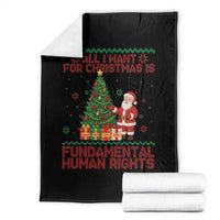 All I Want For Christmas Is Fundamental Human Rights Throw Blanket Equality Activist Gift - Wonder Print Shop
