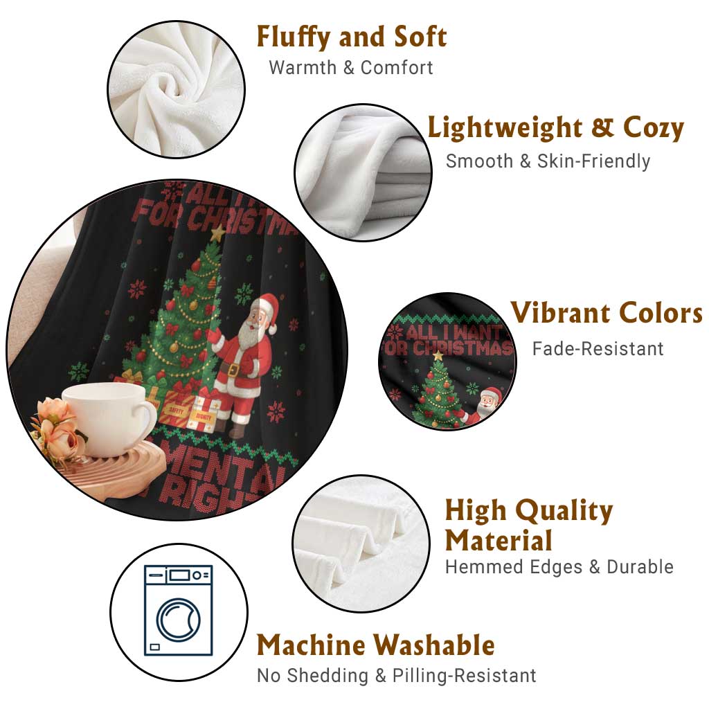 All I Want For Christmas Is Fundamental Human Rights Throw Blanket Equality Activist Gift - Wonder Print Shop