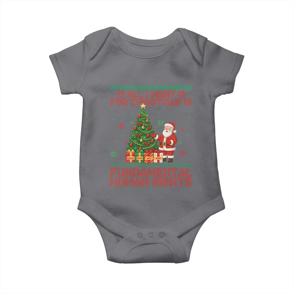 All I Want For Christmas Is Fundamental Human Rights Baby Onesie Equality Activist Gift - Wonder Print Shop