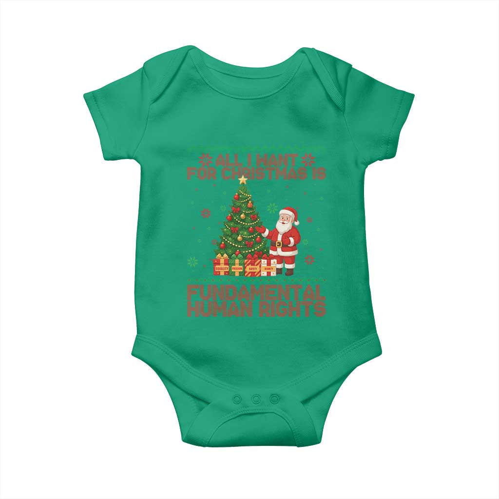 All I Want For Christmas Is Fundamental Human Rights Baby Onesie Equality Activist Gift - Wonder Print Shop