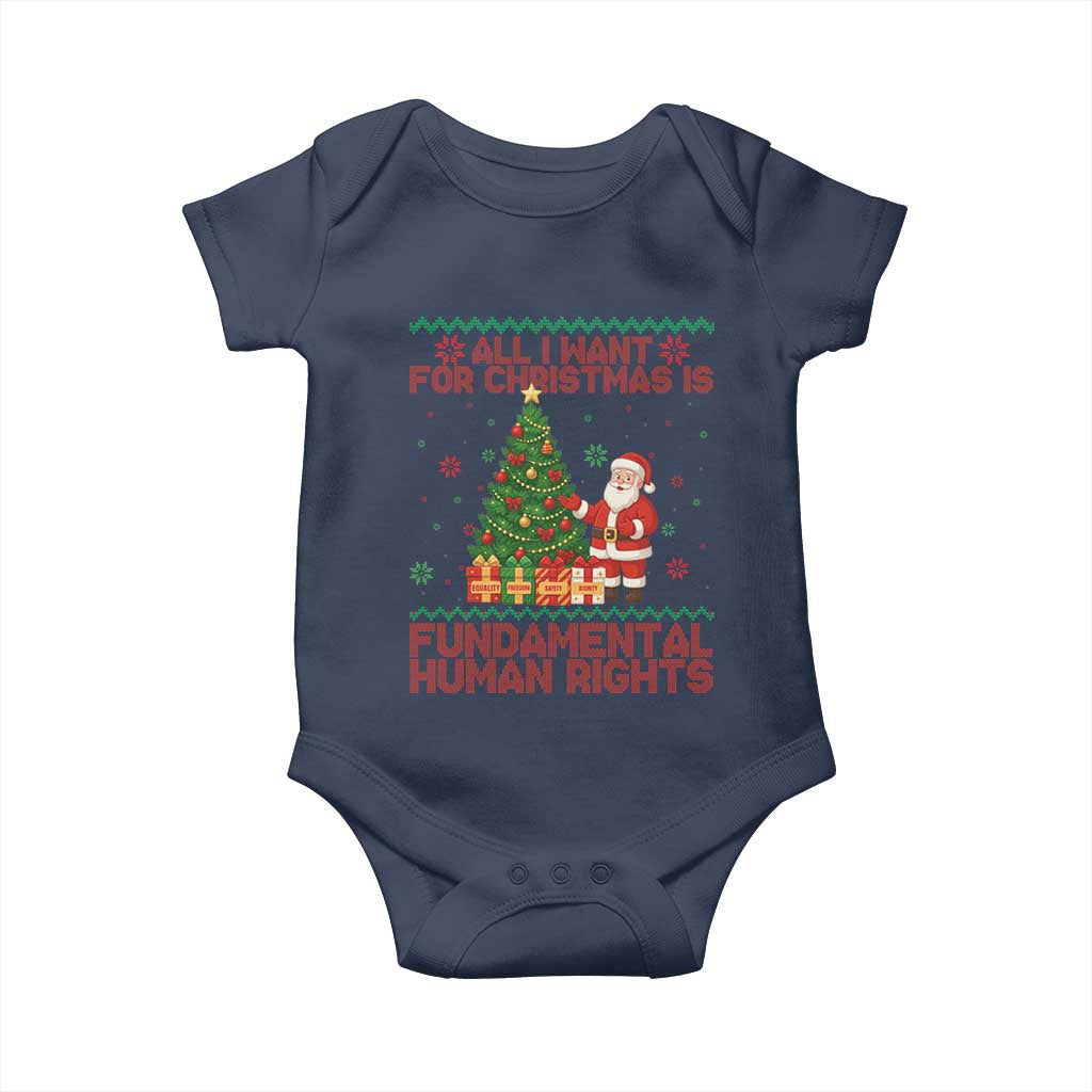 All I Want For Christmas Is Fundamental Human Rights Baby Onesie Equality Activist Gift - Wonder Print Shop