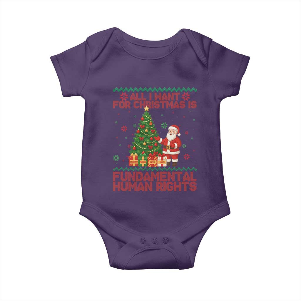 All I Want For Christmas Is Fundamental Human Rights Baby Onesie Equality Activist Gift - Wonder Print Shop