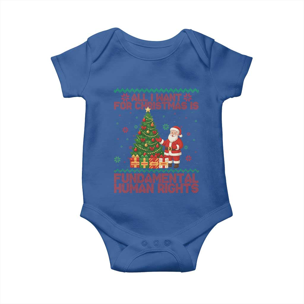 All I Want For Christmas Is Fundamental Human Rights Baby Onesie Equality Activist Gift - Wonder Print Shop