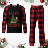 All I Want For Christmas Is Fundamental Human Rights Plaid Pajama Set Equality Activist Gift - Wonder Print Shop