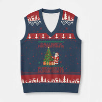 All I Want For Xmas Is Fundamental Human Rights V-Neck Knit Sweater Vest Equality Activist Gift - Wonder Print Shop