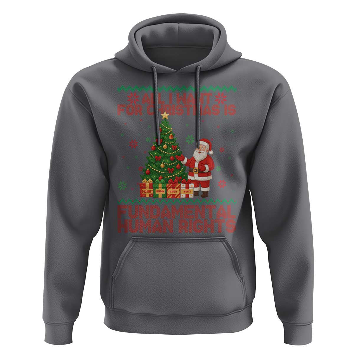 All I Want For Christmas Is Fundamental Human Rights Hoodie Equality Activist Gift - Wonder Print Shop