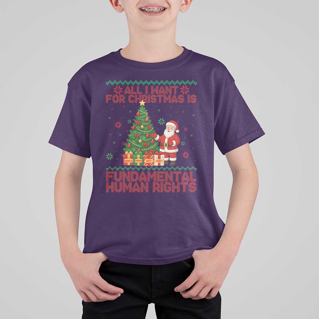 All I Want For Christmas Is Fundamental Human Rights T Shirt For Kid Equality Activist Gift - Wonder Print Shop