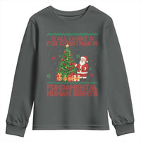 All I Want For Christmas Is Fundamental Human Rights Youth Sweatshirt Equality Activist Gift - Wonder Print Shop