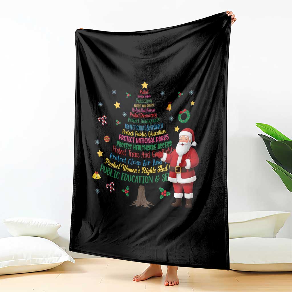 Pro Democracy Activist Christmas Tree Throw Blanket Human Rights Xmas Gift - Wonder Print Shop