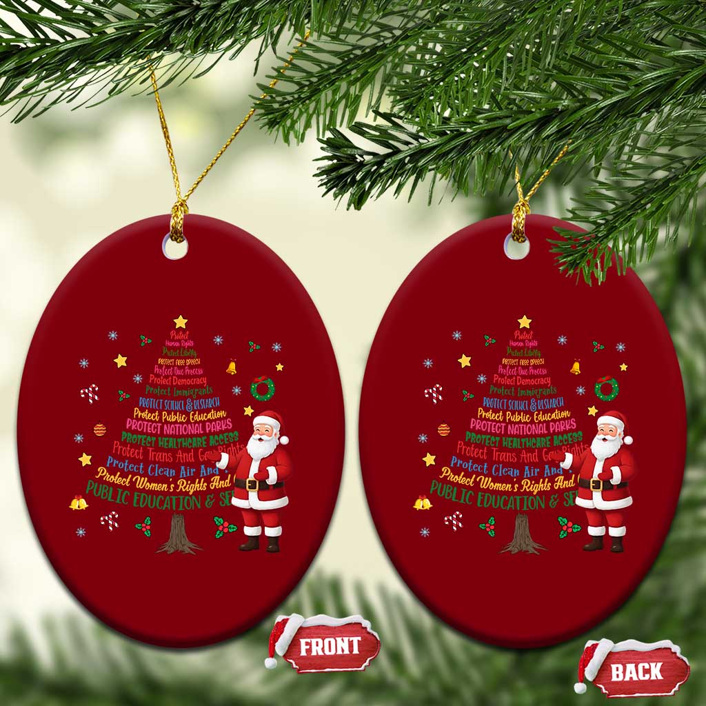 Pro Democracy Activist Christmas Tree Ceramic Ornament Human Rights Xmas Gift - Wonder Print Shop