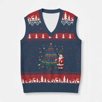 Pro Democracy Activist Xmas Tree V-Neck Knit Sweater Vest Human Rights Xmas Gift - Wonder Print Shop