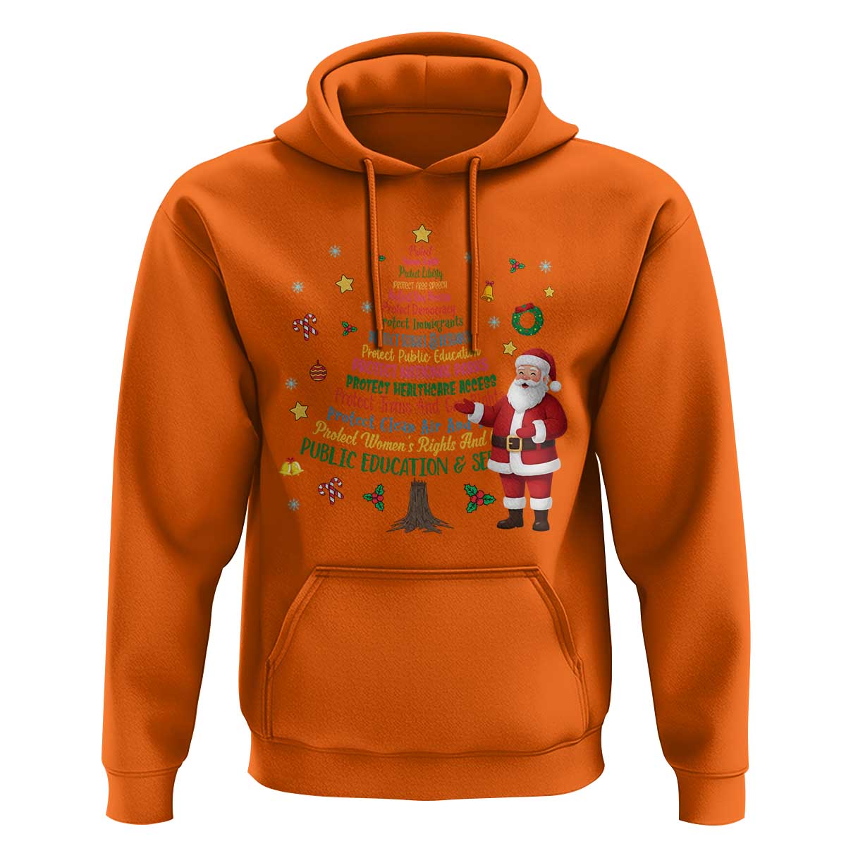 Pro Democracy Activist Christmas Tree Hoodie Human Rights Xmas Gift - Wonder Print Shop