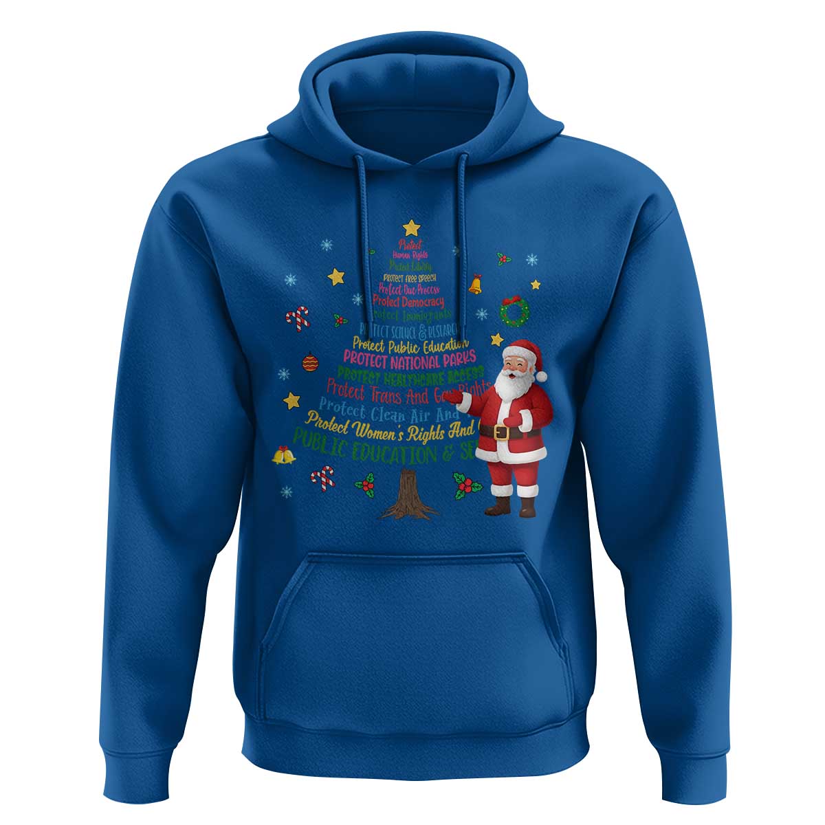 Pro Democracy Activist Christmas Tree Hoodie Human Rights Xmas Gift - Wonder Print Shop