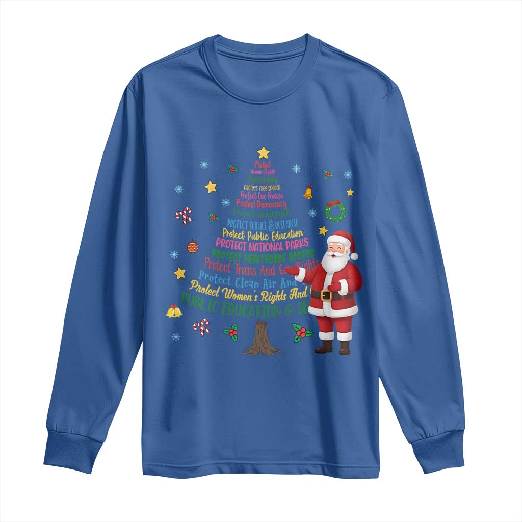 Pro Democracy Activist Christmas Tree Long Sleeve Shirt Human Rights Xmas Gift - Wonder Print Shop