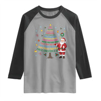 Pro Democracy Activist Christmas Tree Raglan Shirt Human Rights Xmas Gift - Wonder Print Shop