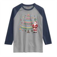 Pro Democracy Activist Christmas Tree Raglan Shirt Human Rights Xmas Gift - Wonder Print Shop