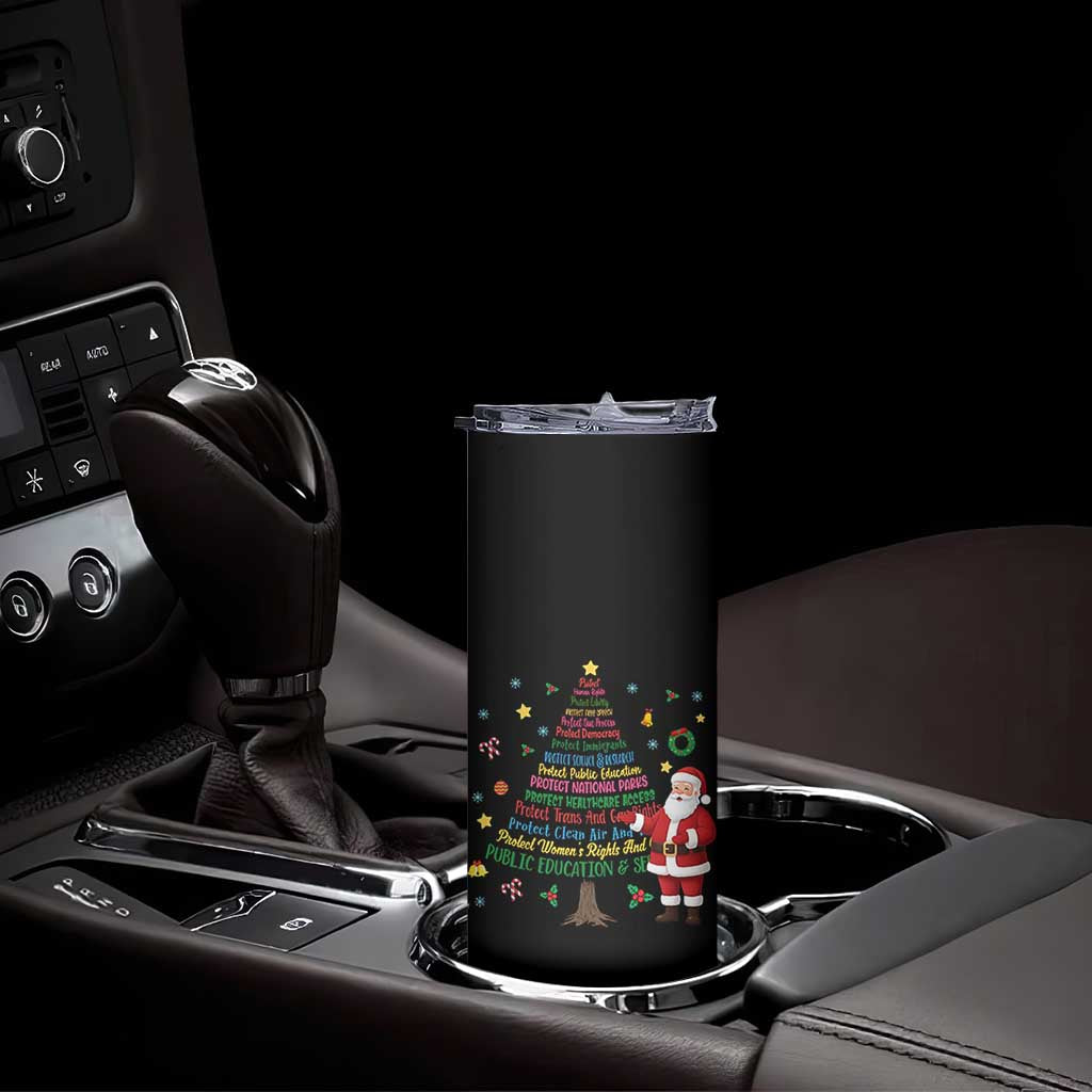 Pro Democracy Activist Christmas Tree Skinny Tumbler Human Rights Xmas Gift - Wonder Print Shop