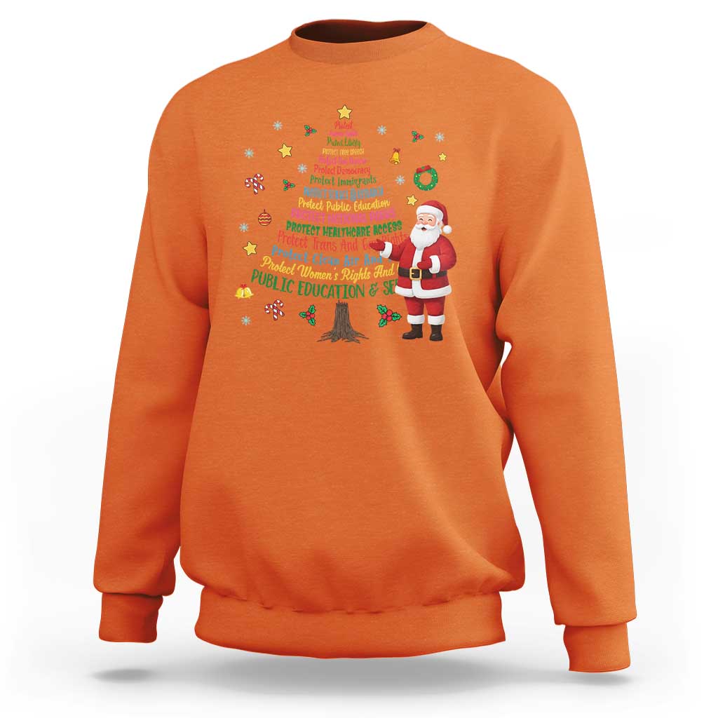 Pro Democracy Activist Christmas Tree Sweatshirt Human Rights Xmas Gift - Wonder Print Shop