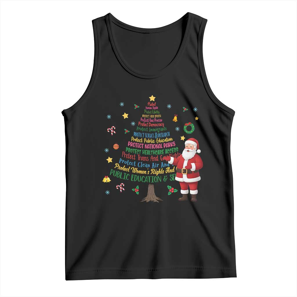Pro Democracy Activist Christmas Tree Tank Top Human Rights Xmas Gift - Wonder Print Shop