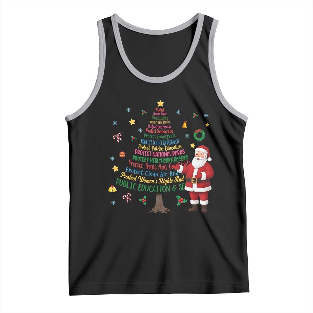 Pro Democracy Activist Christmas Tree Tank Top Human Rights Xmas Gift - Wonder Print Shop