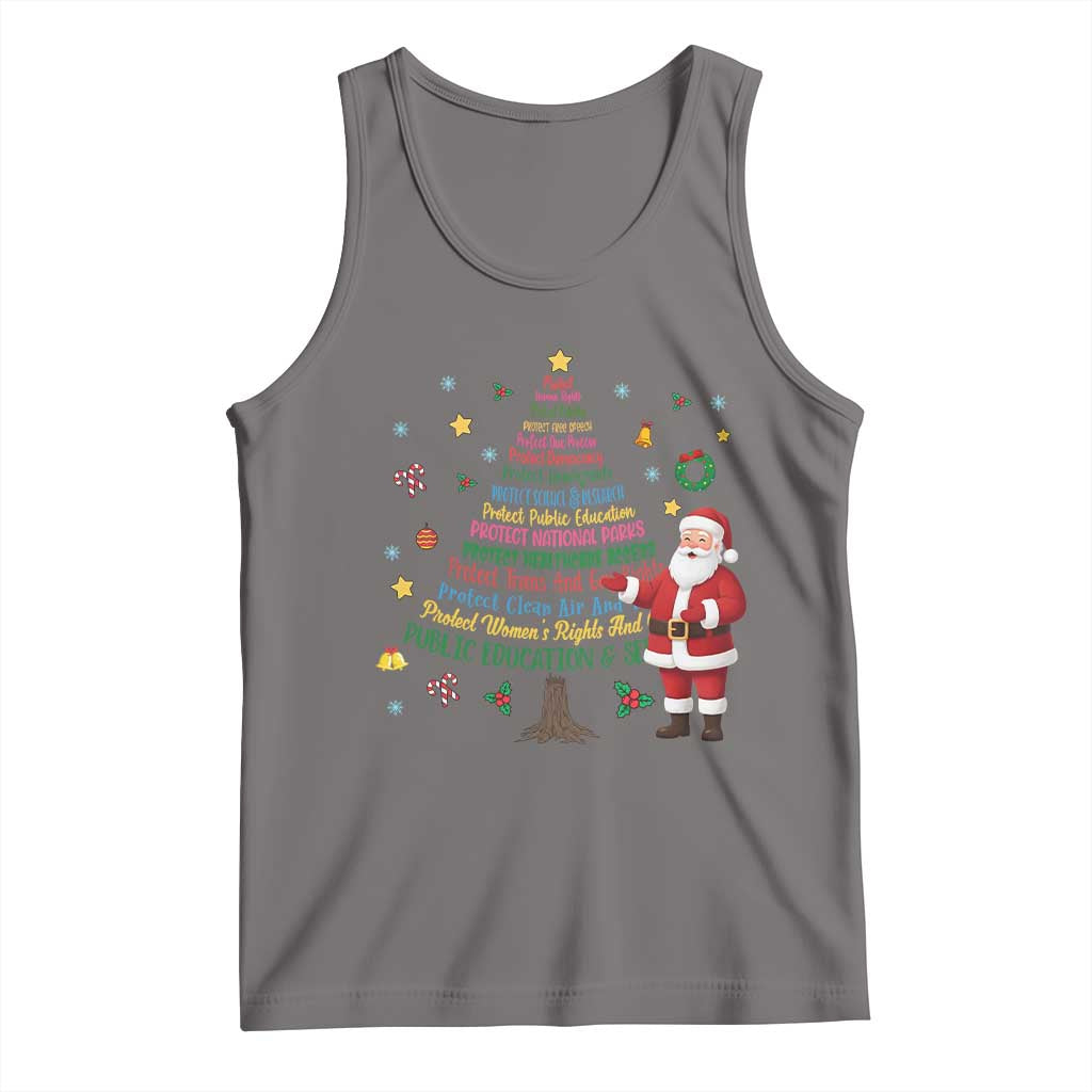 Pro Democracy Activist Christmas Tree Tank Top Human Rights Xmas Gift - Wonder Print Shop