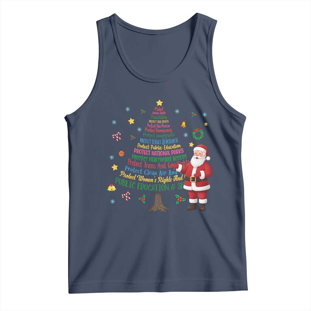 Pro Democracy Activist Christmas Tree Tank Top Human Rights Xmas Gift - Wonder Print Shop