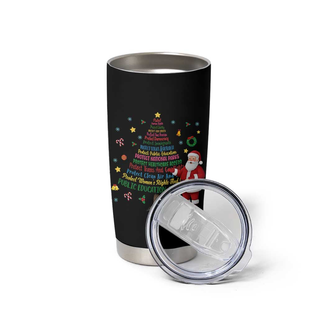 Pro Democracy Activist Christmas Tree Tumbler Cup Human Rights Xmas Gift - Wonder Print Shop