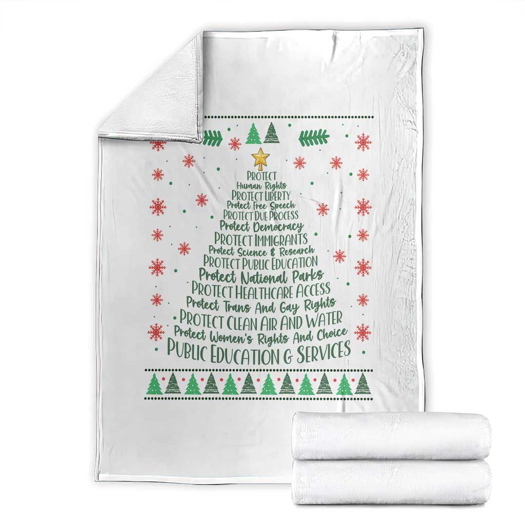 Ugly Activist Christmas Tree Throw Blanket Human Rights Xmas Gift - Wonder Print Shop