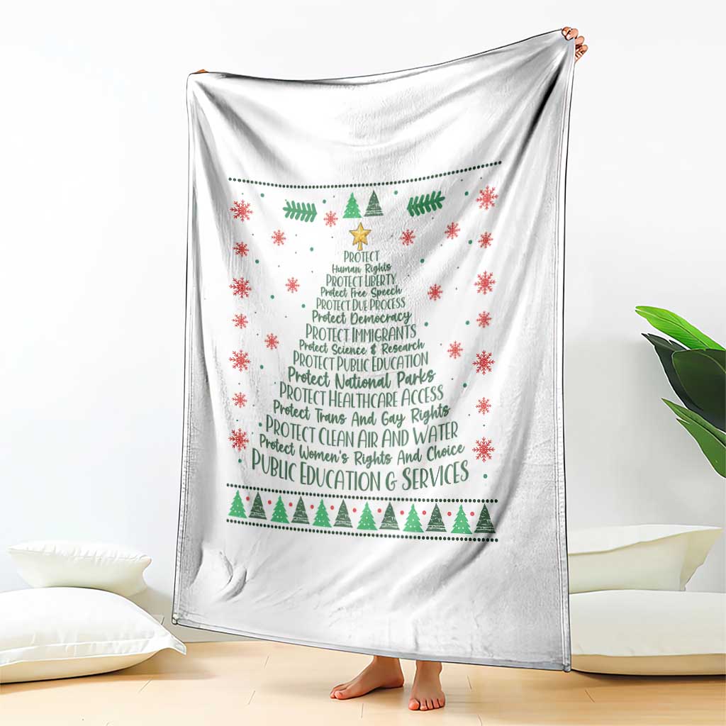 Ugly Activist Christmas Tree Throw Blanket Human Rights Xmas Gift - Wonder Print Shop