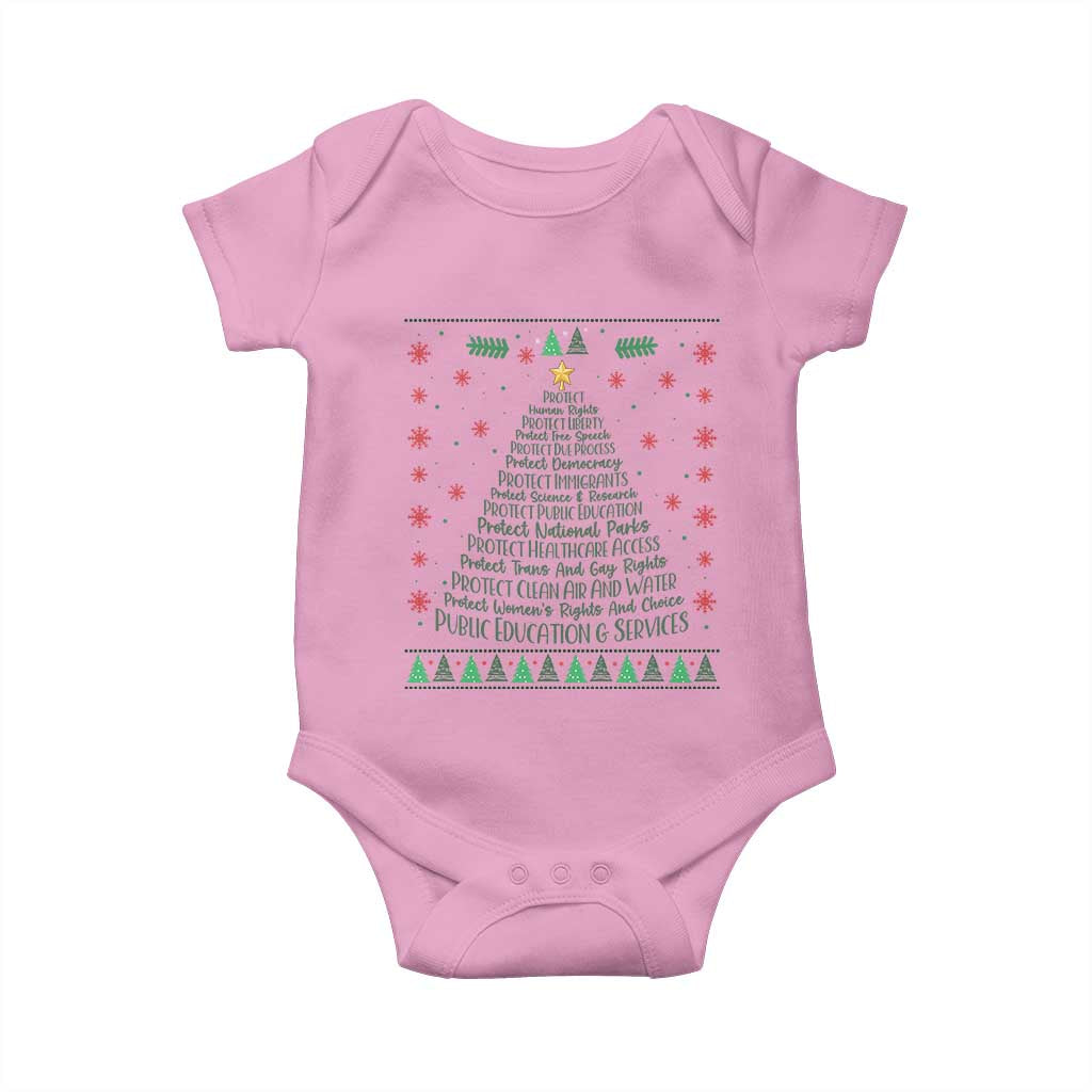 Ugly Activist Christmas Tree Baby Onesie Human Rights Xmas Gift - Wonder Print Shop