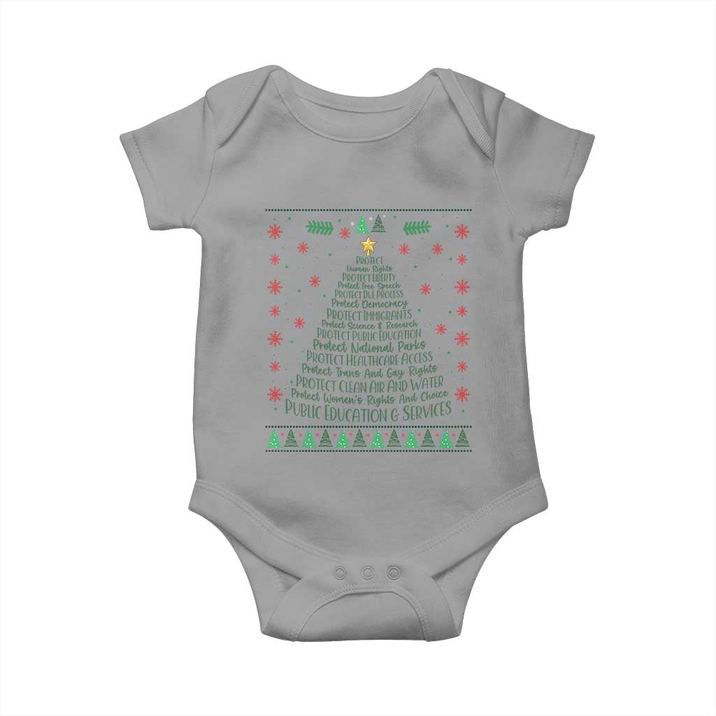 Ugly Activist Christmas Tree Baby Onesie Human Rights Xmas Gift - Wonder Print Shop