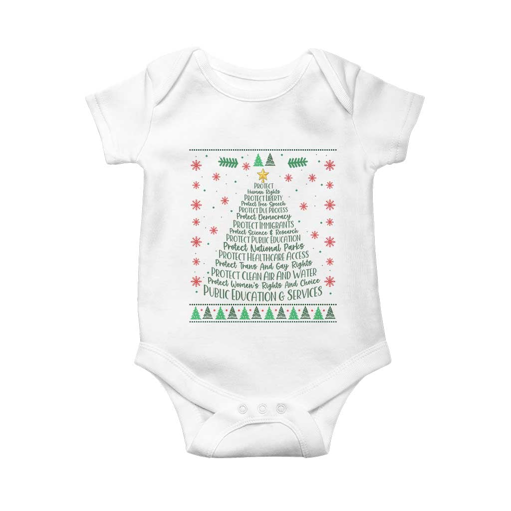 Ugly Activist Christmas Tree Baby Onesie Human Rights Xmas Gift - Wonder Print Shop
