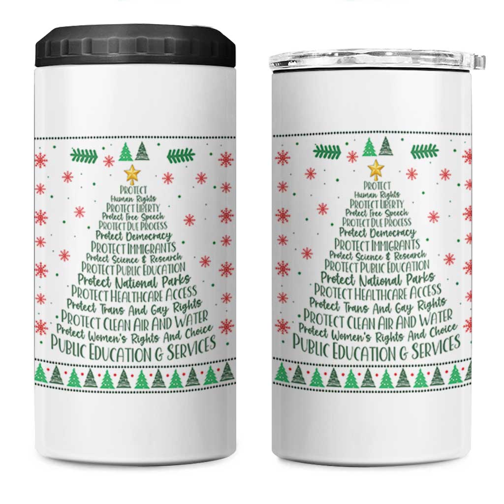 Ugly Activist Christmas Tree 4 in 1 Can Cooler Tumbler Human Rights Xmas Gift - Wonder Print Shop