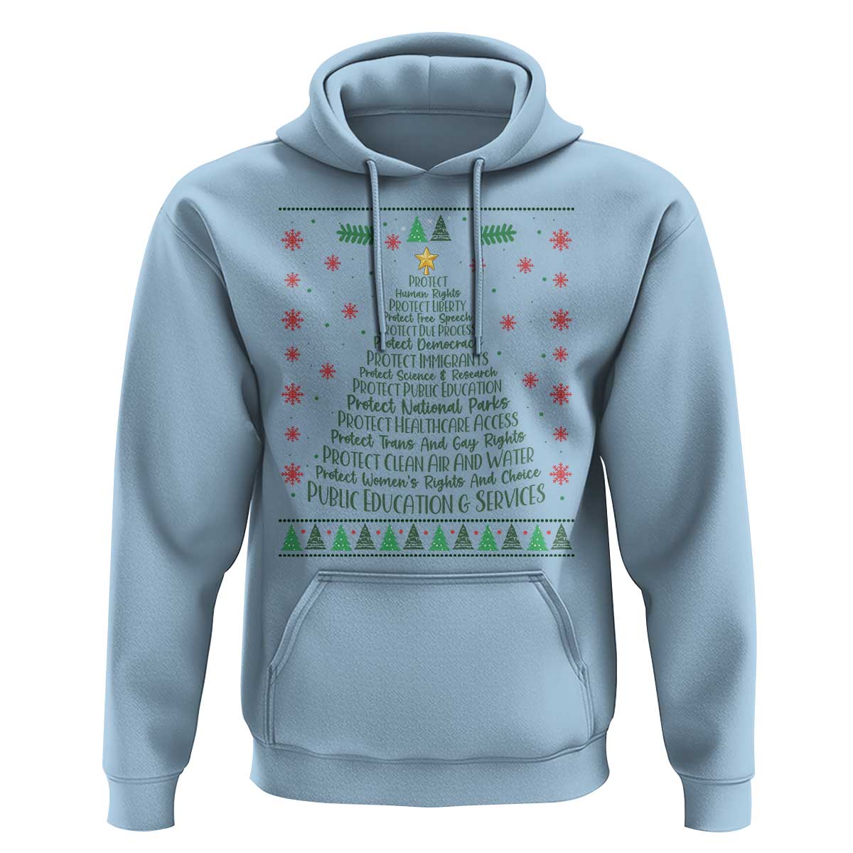 Ugly Activist Christmas Tree Hoodie Human Rights Xmas Gift - Wonder Print Shop