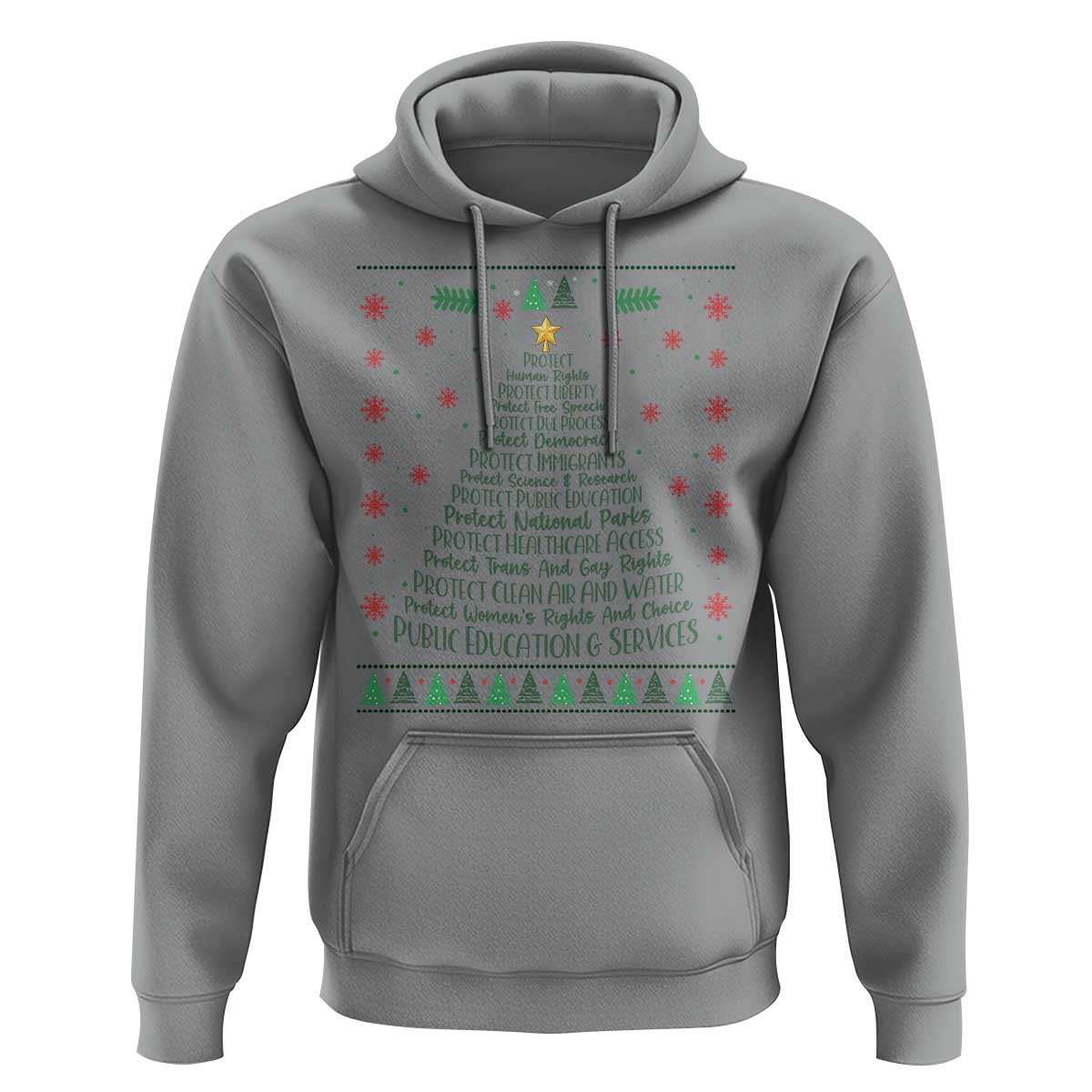 Ugly Activist Christmas Tree Hoodie Human Rights Xmas Gift - Wonder Print Shop