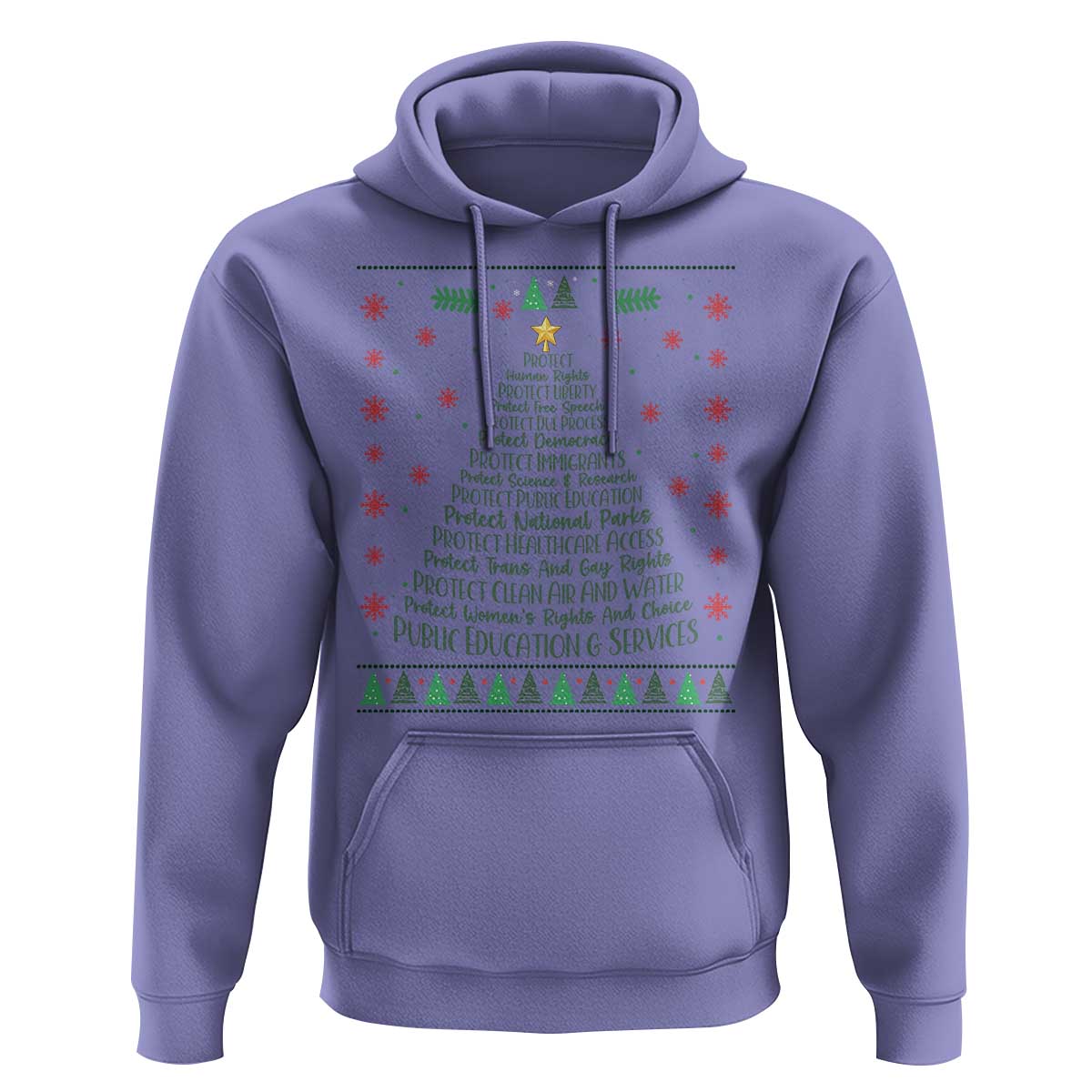 Ugly Activist Christmas Tree Hoodie Human Rights Xmas Gift - Wonder Print Shop