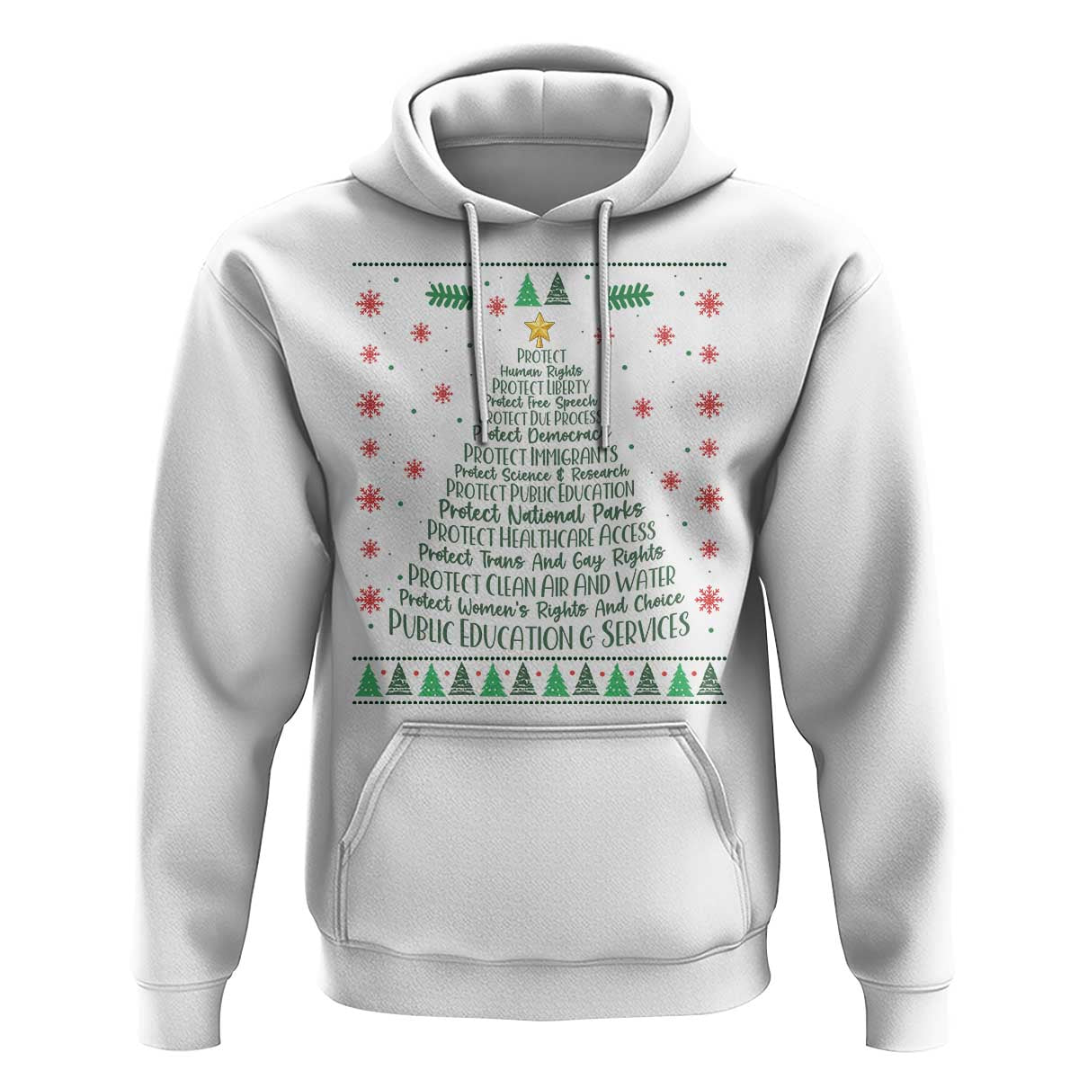 Ugly Activist Christmas Tree Hoodie Human Rights Xmas Gift - Wonder Print Shop