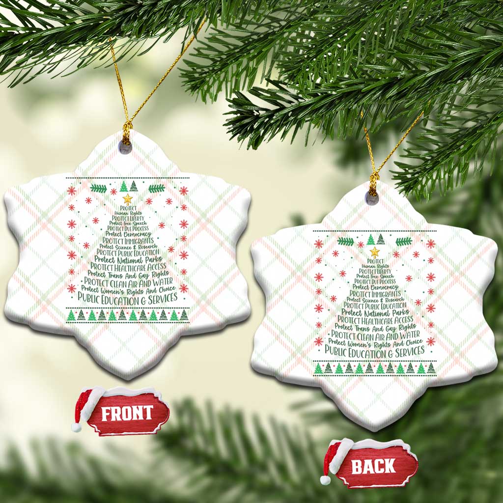 Ugly Activist Christmas Tree Ceramic Ornament Human Rights Xmas Gift - Wonder Print Shop