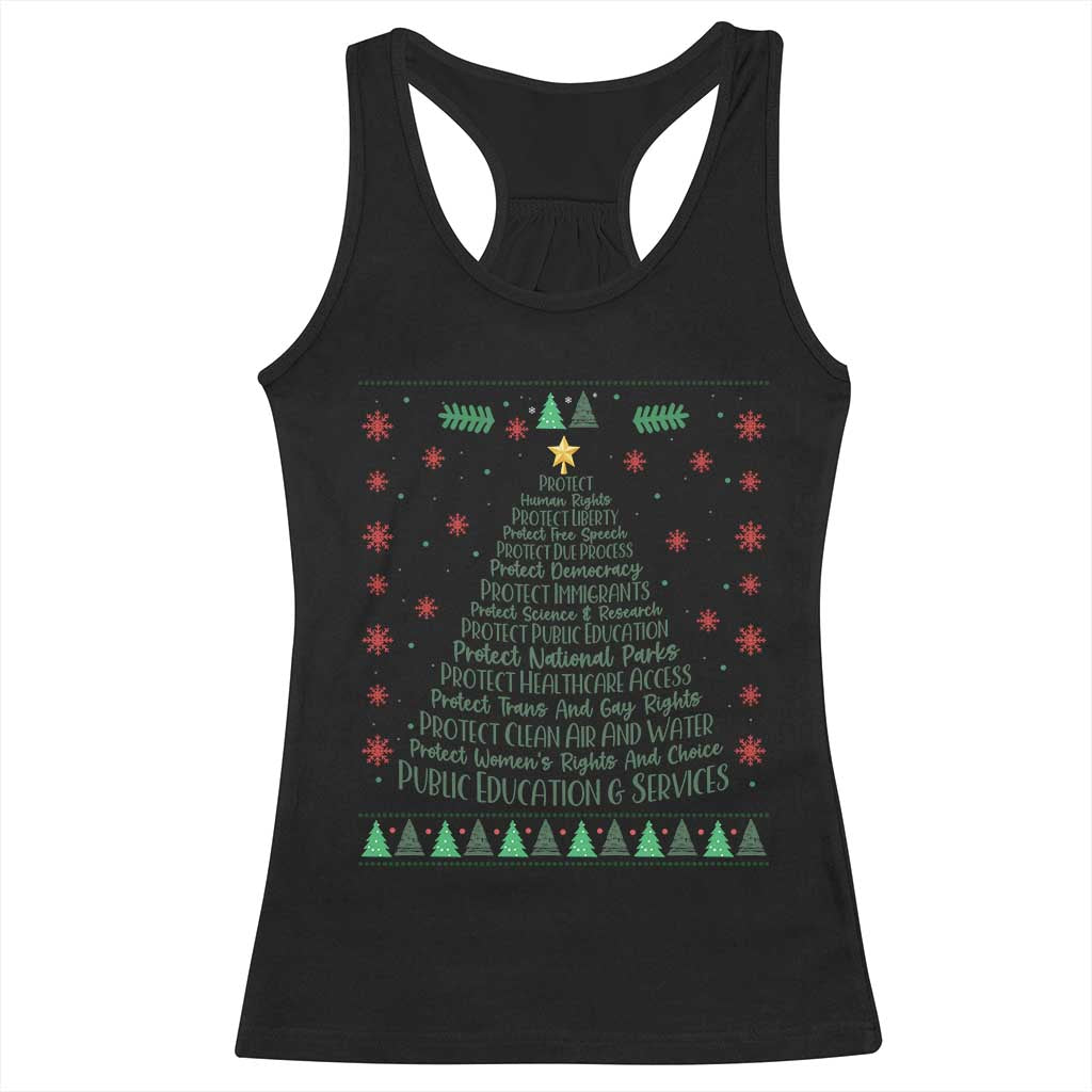 Ugly Activist Christmas Tree Racerback Tank Top Human Rights Xmas Gift - Wonder Print Shop
