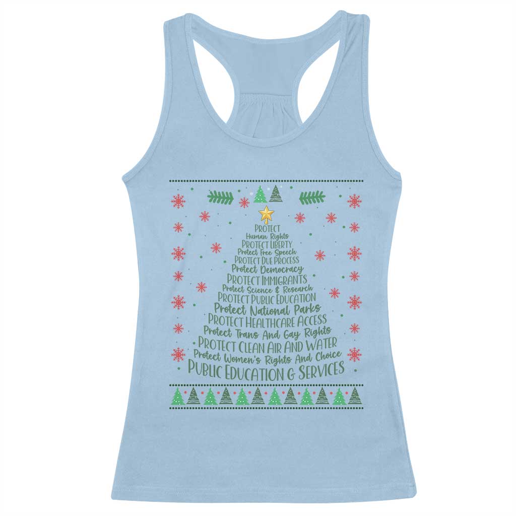 Ugly Activist Christmas Tree Racerback Tank Top Human Rights Xmas Gift - Wonder Print Shop