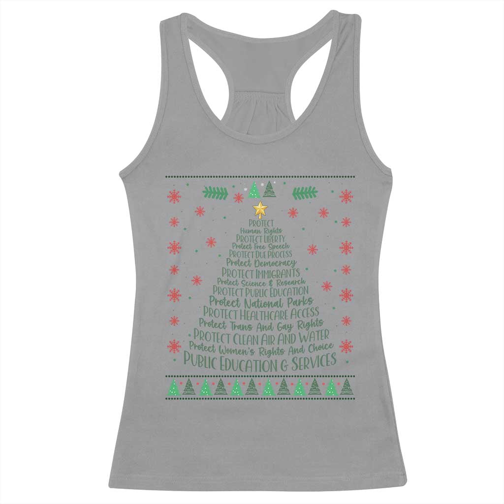 Ugly Activist Christmas Tree Racerback Tank Top Human Rights Xmas Gift - Wonder Print Shop