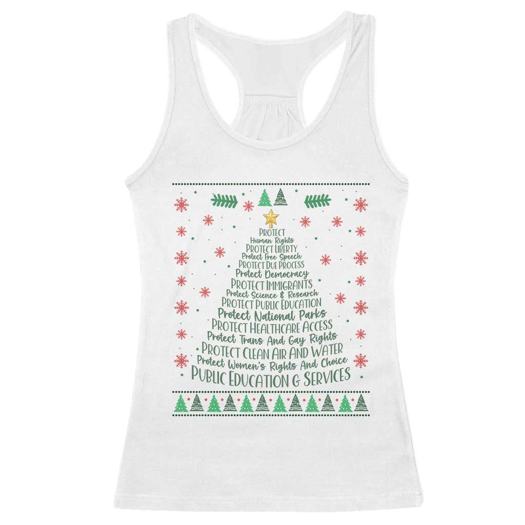 Ugly Activist Christmas Tree Racerback Tank Top Human Rights Xmas Gift - Wonder Print Shop